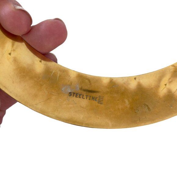 Modernist Collar Gold tone high polish STEELTIME stainless steel choker - Picture 6 of 6